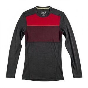Smartwool 100% Merino Wool Base Layer Top – Women's Small – Charcoal/Burgundy